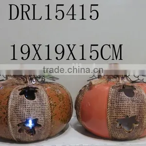 Halloween Ceramic Pumkin With LED Light thumbnail-6