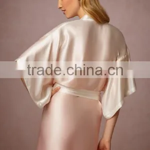 Cheap Fancy Kimono Bathrobe Elegant Bridesmaid Gift Cream High Quality Nightgown Weddings Party Night Wear Robes thumbnail-3