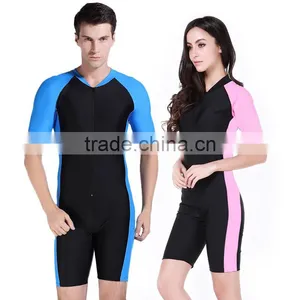 Wholesale Couples Conjoined Short Sleeves Prevented Bask Dress Suit Surf Diving Suit Conservative Bathing Suit Cover Ups thumbnail-1