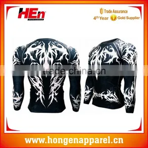 Hongen Apparel Custom Stretch Lycra Compression Shirt Mma Long Sleves Shirts MMA Rash Gaurds thumbnail-1