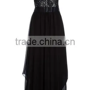 2016 Vintage Black Red Lady Elegant Sleeveless Summer Lace Patchwork Party Club Dress Round Neck Long Dress Party Dress thumbnail-6