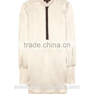 2016 Hot Sale Silk Satin Blouse Fashion Designs OEM Service thumbnail-4