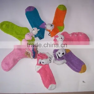 Chenille Socks Fluffy Socks Fresh Color Feather Socks for Children thumbnail-4