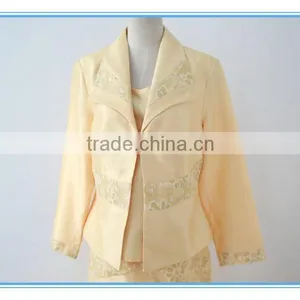 Fancy Lace Micado 3 Pieces Women Church Suit Business Suits With Pretty Buckle thumbnail-5