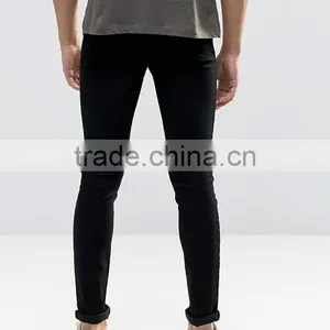 Hign Quality Spray on Jeans Men Super Skinny Stretch Fit Blank Jeans in Black and White thumbnail-3