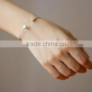 F20080N Copper Silver Plated Bracelet Hexagon Open Bracelet Lettering LOVE thumbnail-2