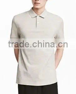 2017 High Quality Fashion Mens Cotton Polo Shirt With Ribbed Trim Short Sleeve Button Placket Bulk Clothing thumbnail-1