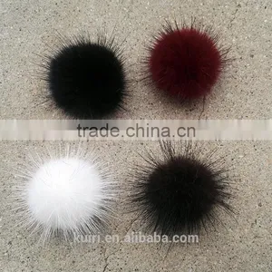 Wholesale New 8 CM Colorful Mink Fur Ball/Rex Rabbit Fur Pom Poms For Key Chain thumbnail-5