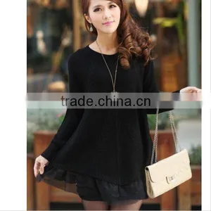 Lace Women Sweater Dress Oversized Pink Knitted Pullovers Sweaters thumbnail-3