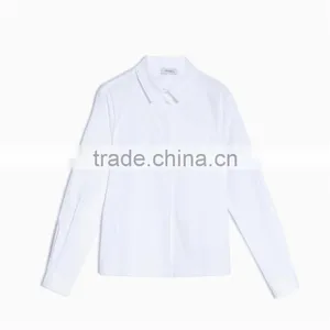Concealed Button Fastening Straight Cut Classic Collar Poplin Shirt thumbnail-6