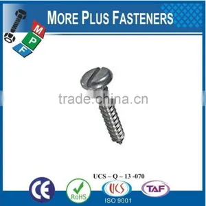 Made in Taiwan ISO 1481A2 Slotted Pan Head Tapping Screws Stainless Steel Cone Point DIN 7971 C thumbnail-1