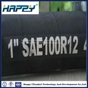 R12 Four Wire Spiral Oil Hydraulic Rubber Hose thumbnail-2