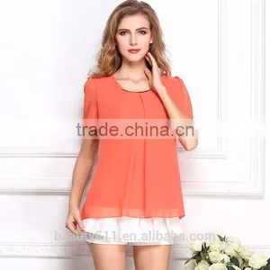 Self Cultivation Large Size Chiffon Shirt Cool Chiffon Shirt Short Sleeve SD102 thumbnail-1