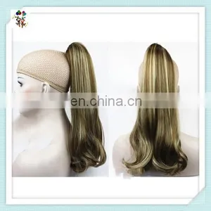 Womens Long Wave Mixed Colors Drawstring Hair Ponytails HPC-0158 thumbnail-1