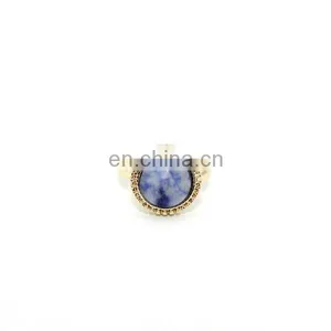 Round Cabochon Sodalite Gemstone Rings Gift Ring thumbnail-4