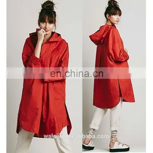 Orange Color Dolphin Hem Ladies Anorak,fashion Woman Jacket, Hoody Jacket Fashion thumbnail-1