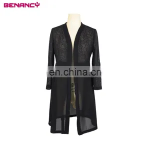 European Design Summer Long Solid Cardigan Roll Up Sleeve With the Vest Printed Dress Women's Set Suit Dress thumbnail-5