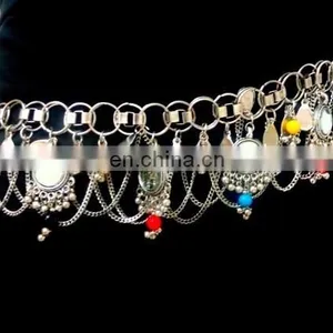 Indian Tribal Belly Dance Coin Waist Belt-Costume Fashion Jewelry-Navratri Special Kandora-Wholesale Mirror Work Waist Belt thumbnail-3