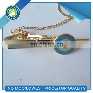 Printing Custom Logo Tie Clips/ Tie Pin With Chain thumbnail-1