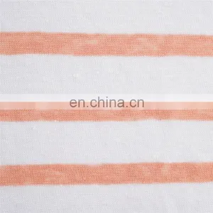 Remnants 100% Linen Stripe Print Jersey Fabric for Garments thumbnail-2
