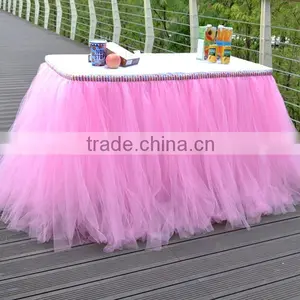 Romantic Wedding Party Birthday Supply Dessert Station Tutu Tulle Table Skirt Cover SD103 thumbnail-5