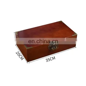 Vintage Style Wooden Jewelry Gift Box With Lock and Key Home Decoration Wood Sundries Storage Boxes thumbnail-5