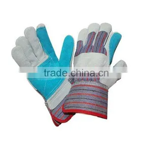 BC Grade Cow Split Leather Reinforcemment Palm Industrial Working Gloves for Rigger thumbnail-1