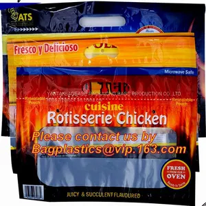 Zipper Hot Chicken Bags/ Roasted Chicken Packaging Bag With Window/ Microwaveable Grilled Chicken Bag, Bagease, Bagplastics thumbnail-3