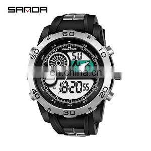 SANDA 795-1 Latest Water Resistant Analog Digital Silicone Watches Fashion Branded Wrist Watch thumbnail-1
