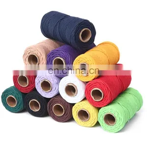 Macrame Soft Colorful 100% Cotton Drawstring Yarn Cord Rope 3mm for Craft thumbnail-1