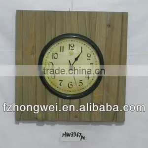 2015 New Design Antiquated Natural Wood Wall Decorative Clocks HW3367 thumbnail-1
