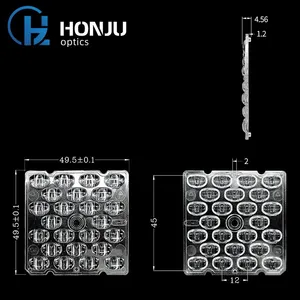 Hongzhu 50X50mm Outdoor Light Lens 5050 PC 12 In 1 Led Outdoor Lighting Street Light Lens thumbnail-2