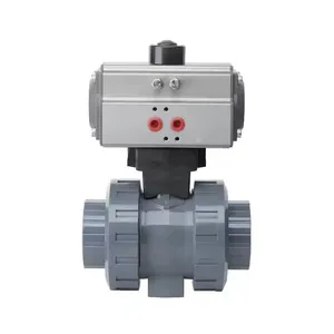 DIN ASTM Standard PVC UPVC CPVC Pneumatic Control Plastic Socket Threaded True Union Cnnection Ball Valve thumbnail-1