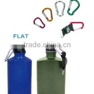 Flat Aluminium Bottle With Carabiner Hook thumbnail-2
