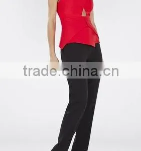 2015 China Manufacturer Customized Fashion Ladies Red Sleeveless Peplum Tops thumbnail-2