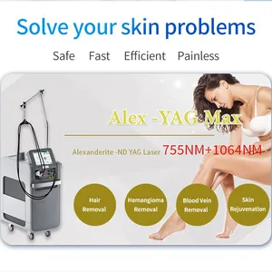 Factory Price Alex Nd Yag Gentle Machine Max 1064nm 755nm Alexandrite Laser Hair Removal for Sale thumbnail-2