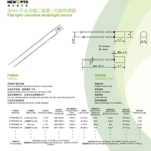3mm Flat-head Flat-side Light Sensor, Phototransistor, Photodiode, 550nm 850 940nm for Light Control, Linear Dimming, Security Monitor,signal Tx Rx thumbnail-2