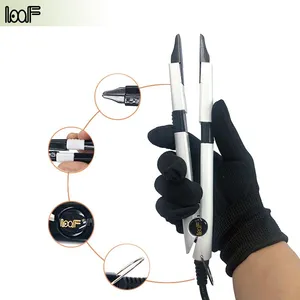LOOF Black Mini Adjustable Temp Keratin Hair Extension Iron Tools Multi-Function Hair Connector Sharp Flat Stainless Steel thumbnail-3