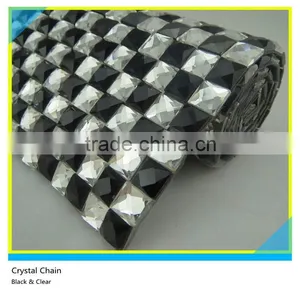 8*8 mm Black Mix Clear Square Crystal Material Rhinestone Sticker Sheet 24*40 cm thumbnail-1