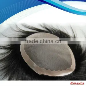 Virgin Indian Hair Wholesale Natural Hair Wig for Men thumbnail-1