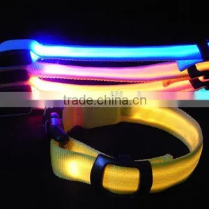 Pure Color Double Side Exposure Flat Optical Fibre Led Pet Dog Collar thumbnail-3