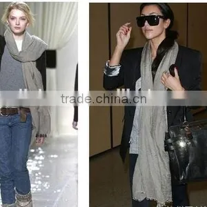 2014 Winter New Arrival Solid Grey Color Fashion Lady Scarf thumbnail-1