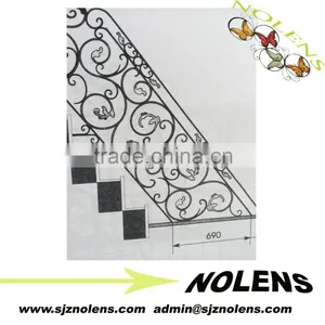 Exterior Wrought Iron Stair Handrail/Forged Iron Stair Handrail thumbnail-1