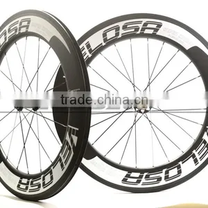Velosa Logo Straight Pull 88mm Clincher Road Carbon Bike Wheels Racing Bicycle Carbon Wheelset Bitex R51 Hubs Fast Shipping! thumbnail-3
