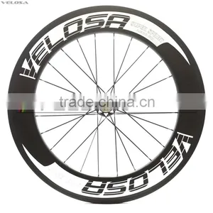 Velosa Logo Straight Pull 88mm Clincher Road Carbon Bike Wheels Racing Bicycle Carbon Wheelset Bitex R51 Hubs Fast Shipping! thumbnail-5