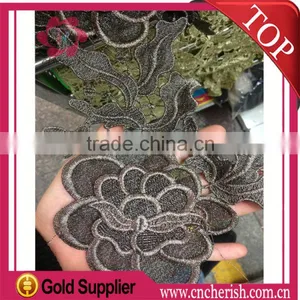Hotsale Big Brown Flowers Dacron Lace for Islamic Middle East Mohammedan Muslim thumbnail-1