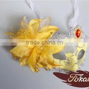 2016 Latest Selling Products PVC Venetian Mask With Artificial Flower Decoration thumbnail-2