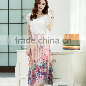 Ladies' Chiffon Printed Bohemia Style Long Dress thumbnail-1