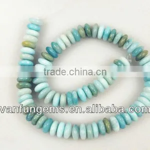 Gemstone Amazonite Rondelle Beads for Jewelry thumbnail-1