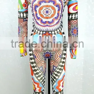 Summer 2016 Women Full Figured Printing Designs Jumpsuits and Rompers thumbnail-4
